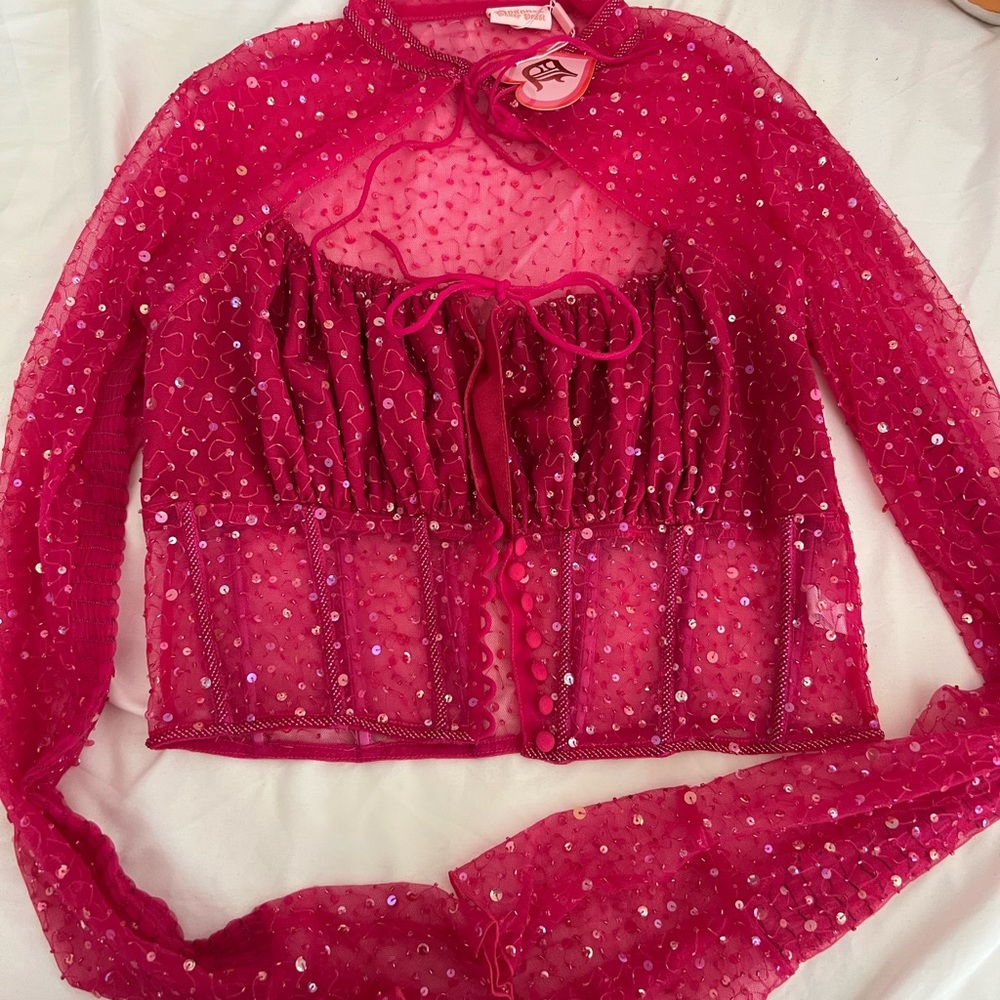 NWT Dyspnea Fushia Vampress Top! Size US 14